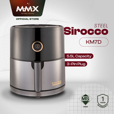 Kelen Munoz Sirocco Steel KM7D Digital Non Stick XL-Plus Air Fryer 5.5L - Black