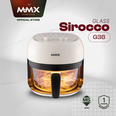 [NEW] Sirocco Glass G38 Borosilicate Glass Air Fryer 3.8L Grey / White