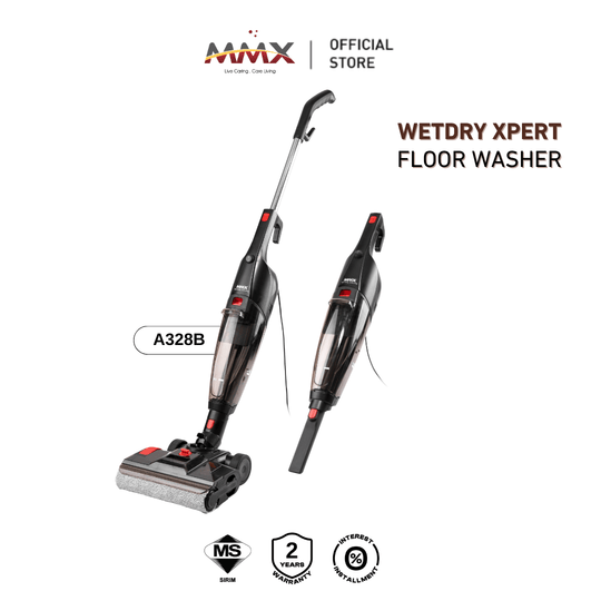 MMX WetDry Xpert (A328B): 2-in-1 Corded Wet & Dry Floor Washer with Dual Brush Heads