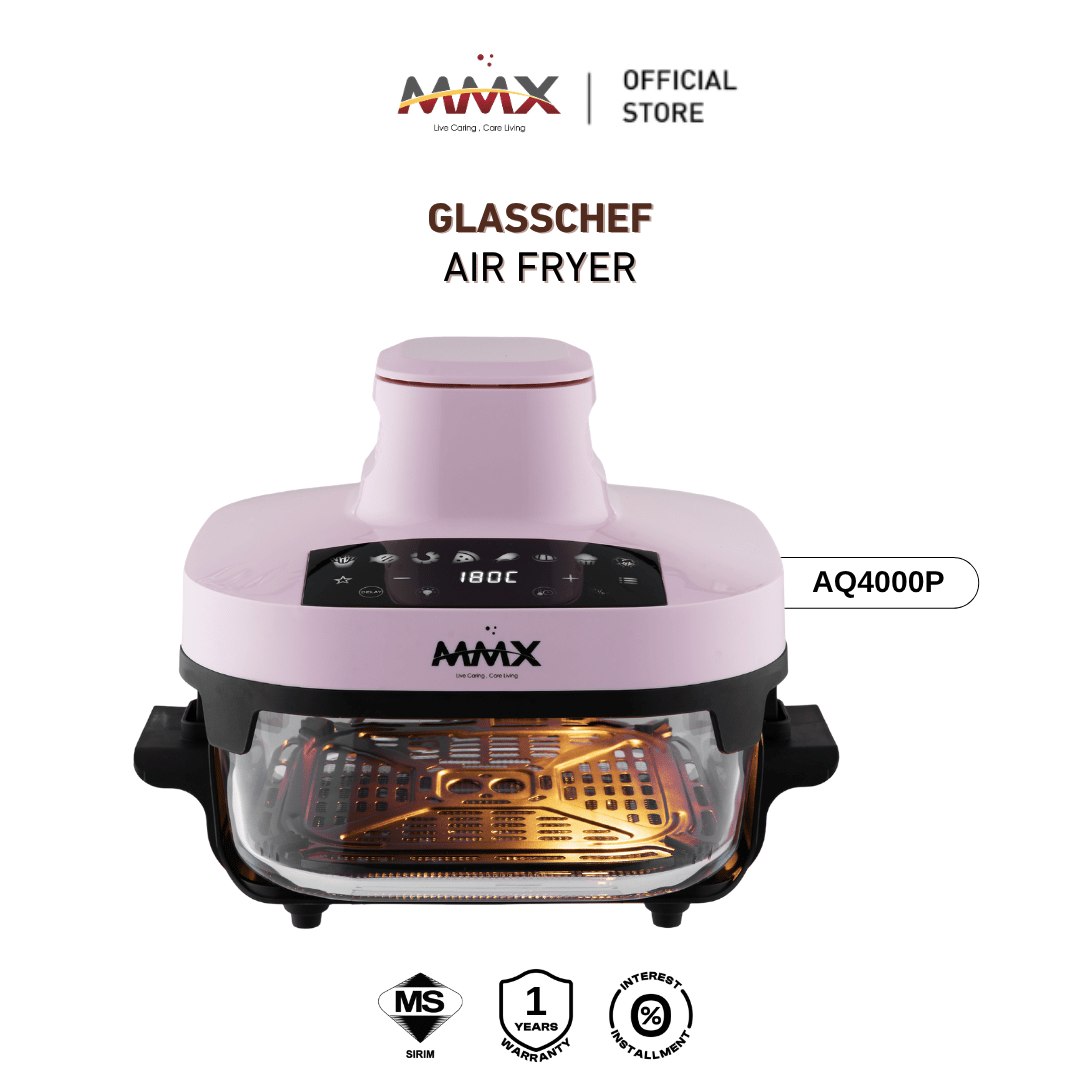 MMX GlassChef 4L 1500W Glass Air Fryer | 360° Transparent View | Easy Clean