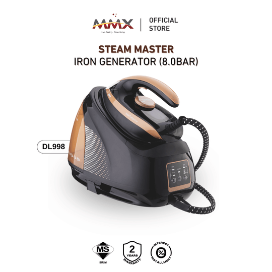MMX DL998 SteamMasterPro 8.0bar Penjana Besi Dandang Tekanan Steam Iron | TempGuard ZeroBurn