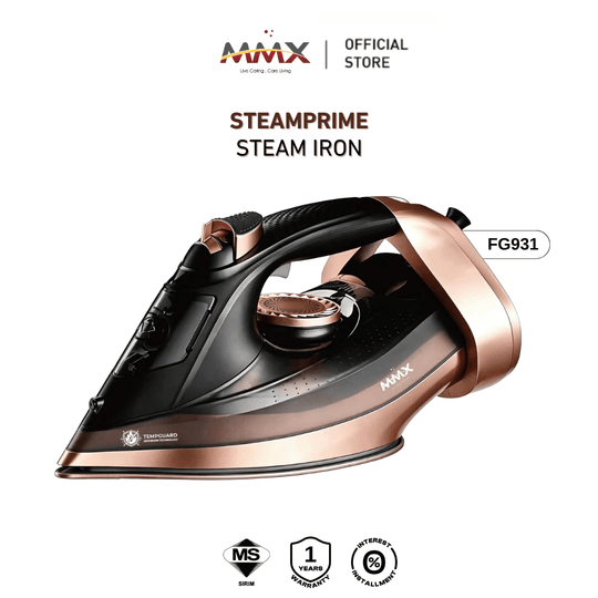 [Anti-Burn] MMX FG931 SteamPrime Steam Iron 2200W Ceramic Soleplate | Vertical Steam, Burst Steam & Self-Clean