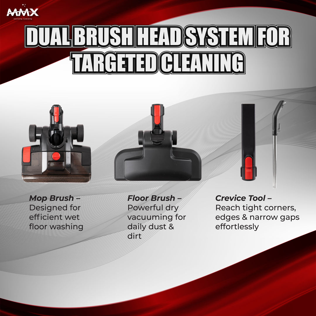 MMX WetDry Xpert (A328B): 2-in-1 Corded Wet & Dry Floor Washer with Dual Brush Heads