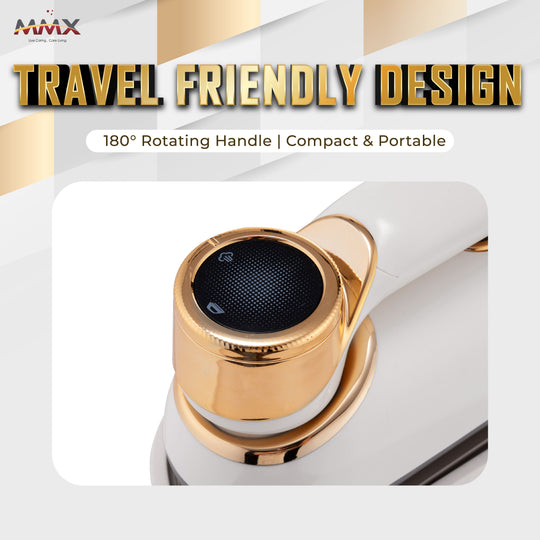 [Anti-Burn] MMX Steam Glide Swift Mini Travel Iron GO120-Mini: Zero Burn, Fast Heat, Dual Mode, Travel-Ready