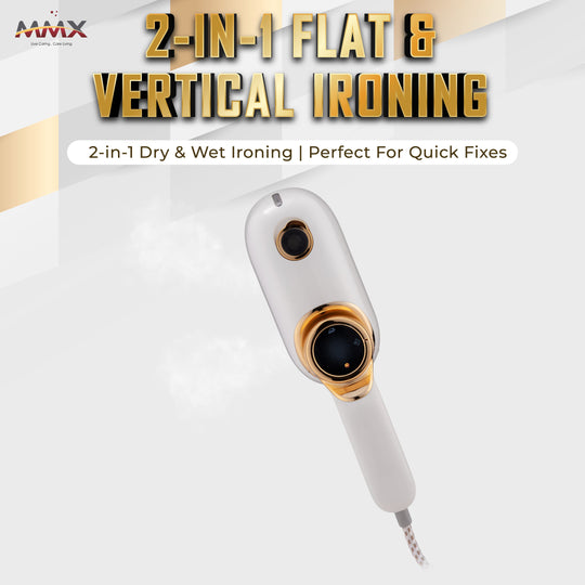 [Anti-Burn] MMX Steam Glide Swift Mini Travel Iron GO120-Mini: Zero Burn, Fast Heat, Dual Mode, Travel-Ready