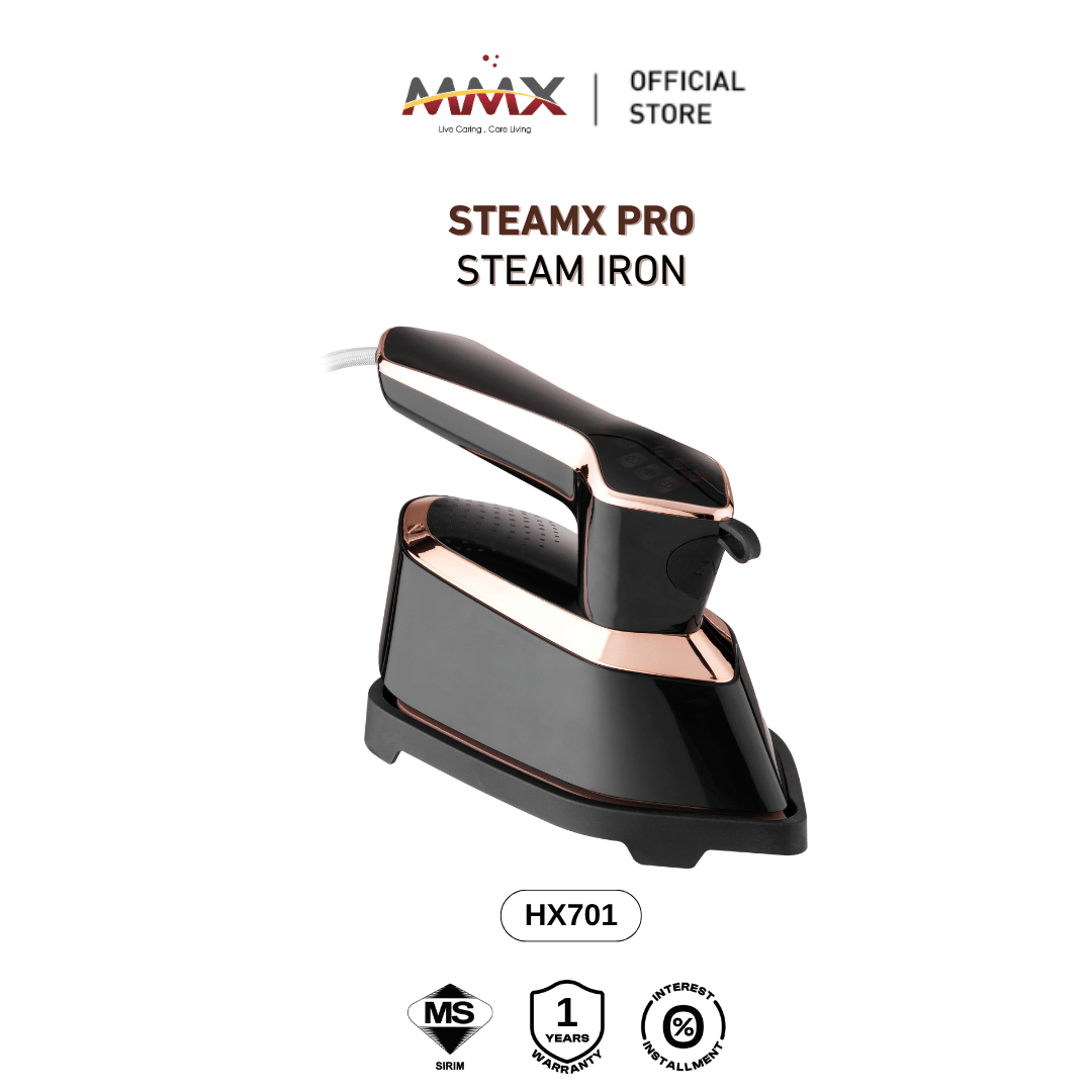 [Anti-Burn] MMX SteamX Pro Steam Iron (HX701): 1800W High-Power, Digital Pro-Grade Steam Control