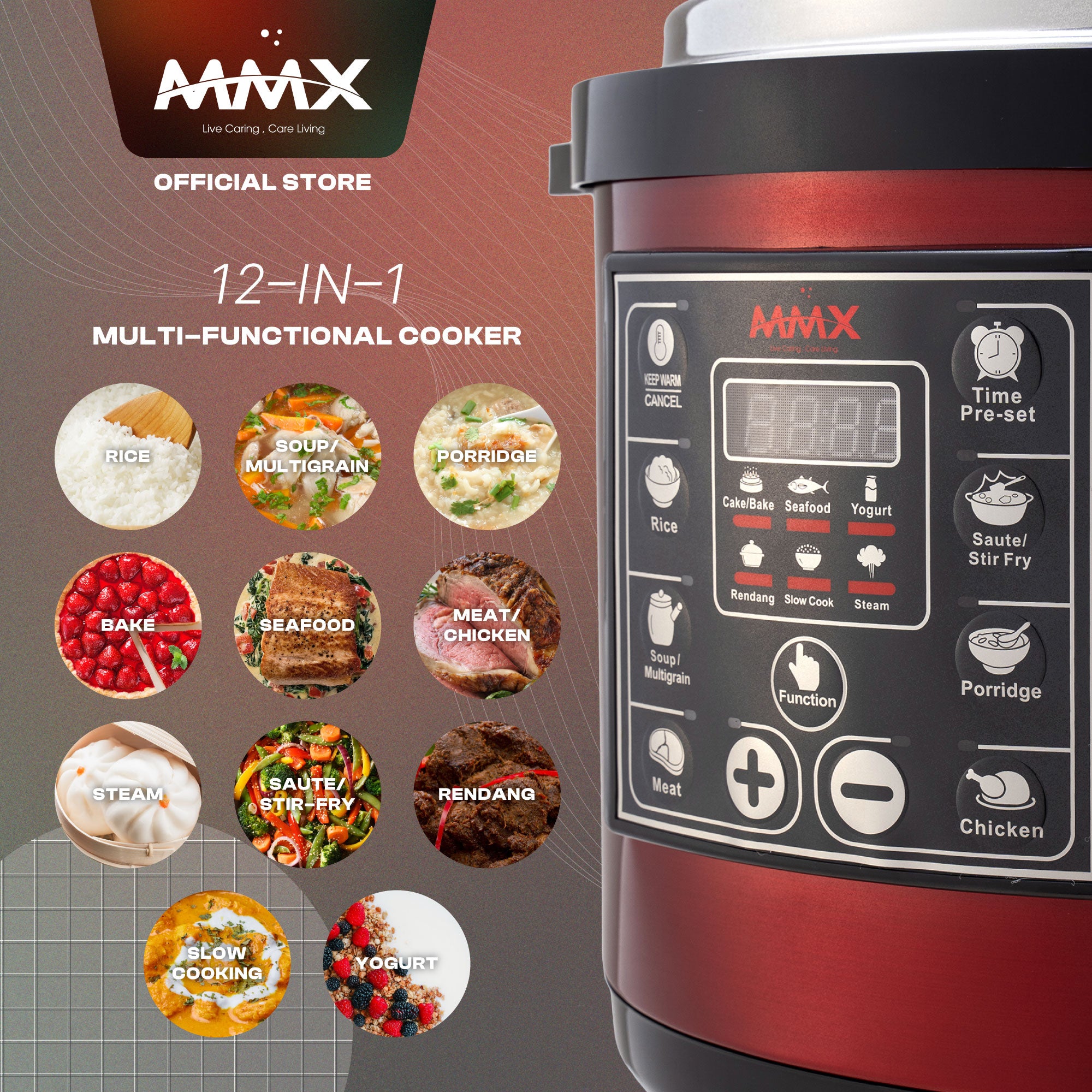 OLIXIS 6-Quart 12-in-1 Electric Pressure Cooker – Multi-Cooker, Slow Cooker, Rice Cooker & More, Silver