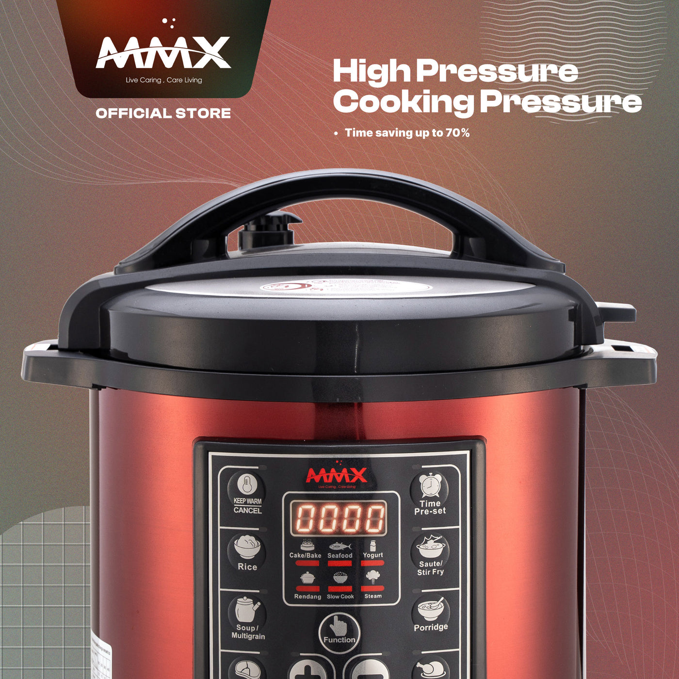 MMX G83 Cuisinière Pro Multi-Functional & Multi-Layer Marble Pot Digital Pressure Cooker Rice Cooker Steamer 8L