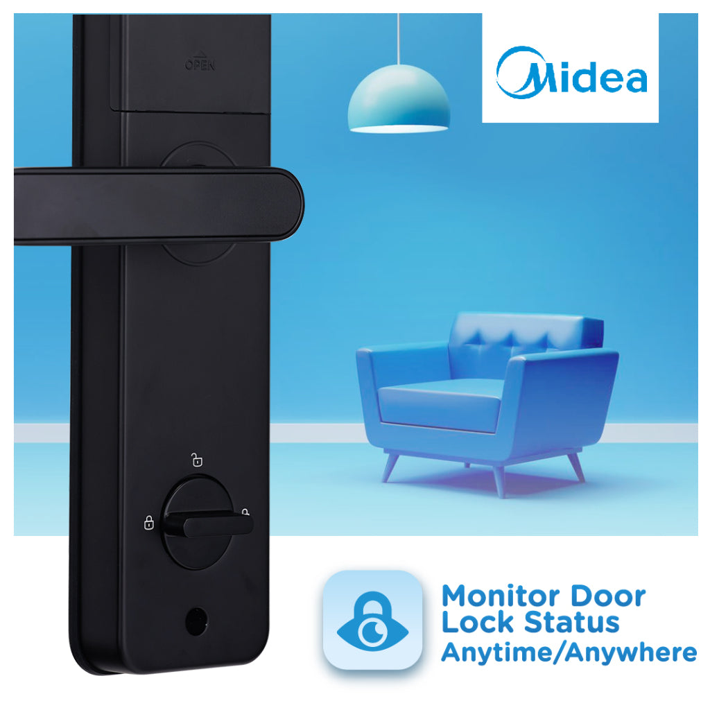Midea BF211 NexGen SmartLock: High-Tech Keyless Entry Door Lock with Biometric Access & Remote Monitoring Technology