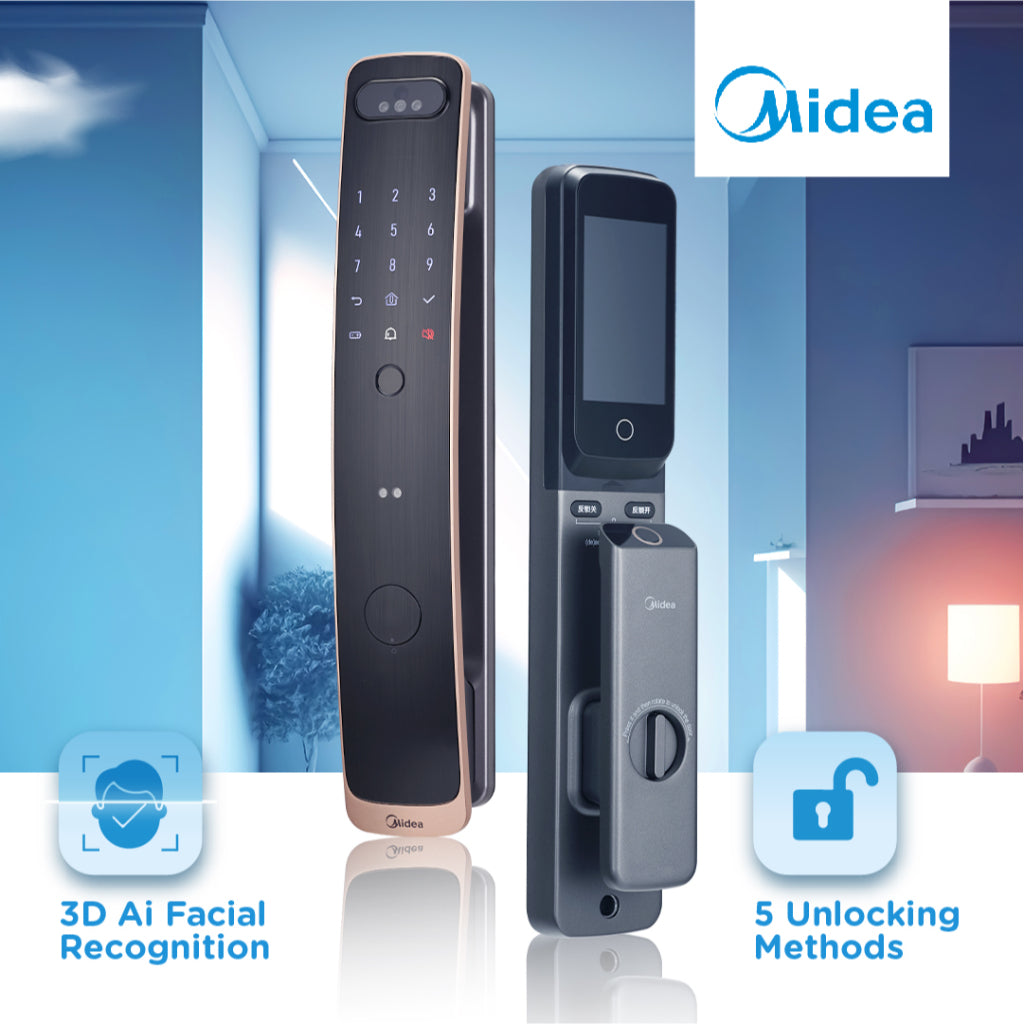 Midea BF550 UltraDigital MasterLock: Advanced 3D Facial Recognition Smart Door Lock Technology