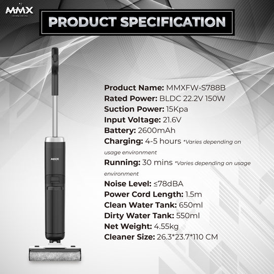MMX TriEdge Pro S788B All-in-One Cordless Floor Washer