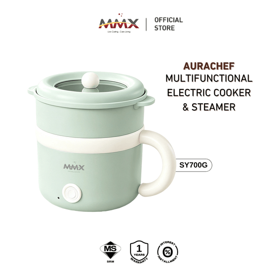 MMX SY700 AuraChef 600W Fast Heating Multifunctional Electric Cooker & Steamer – 1.6L