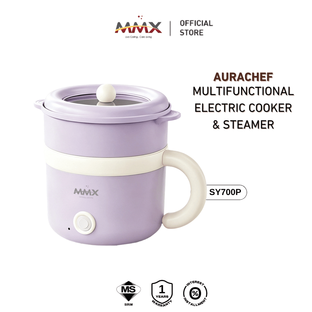 MMX SY700 AuraChef 600W Fast Heating Multifunctional Electric Cooker & Steamer – 1.6L