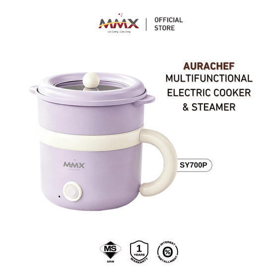 MMX SY700 AuraChef 600W Fast Heating Multifunctional Electric Cooker & Steamer – 1.6L