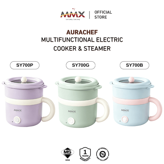 MMX SY700 AuraChef 600W Fast Heating Multifunctional Electric Cooker & Steamer – 1.6L