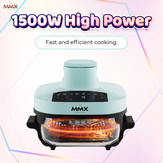 MMX GlassChef 4L 1500W Glass Air Fryer | 360° Transparent View | Easy Clean