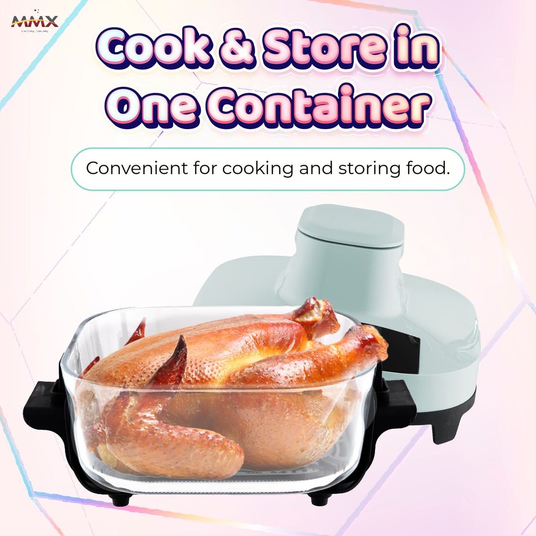 MMX GlassChef 4L 1500W Glass Air Fryer | 360° Transparent View | Easy Clean