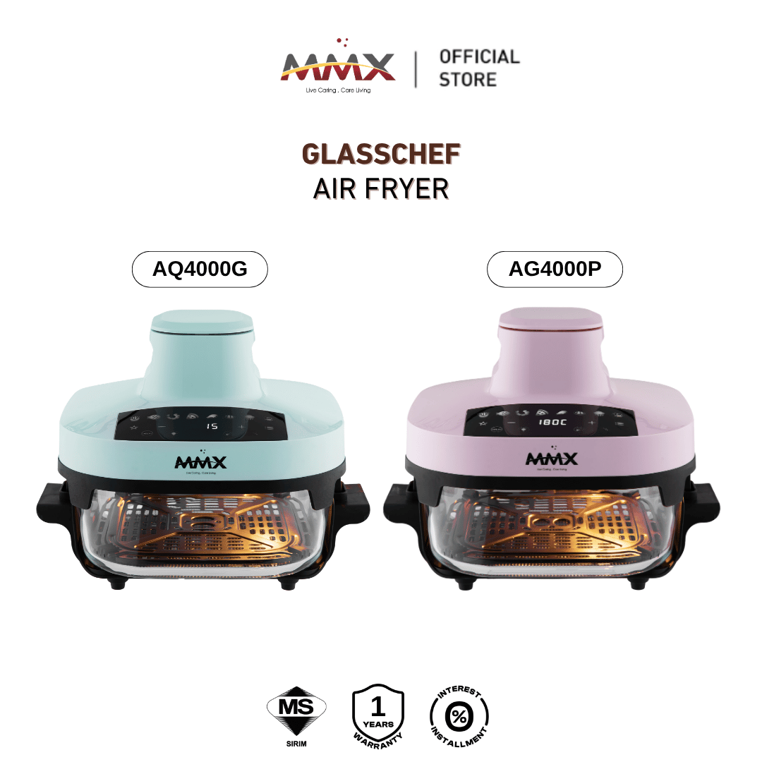MMX GlassChef 4L 1500W Glass Air Fryer | 360° Transparent View | Easy Clean