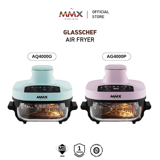 MMX GlassChef 4L 1500W Glass Air Fryer | 360° Transparent View | Easy Clean