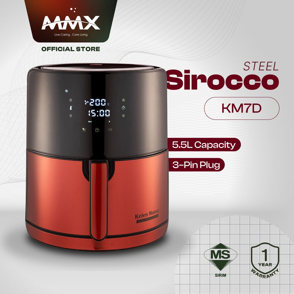 MMX Kelen Munoz K7SD Sirocco Steel Digital 3D Ecoheal XL-Plus Air Fryer 5.5L