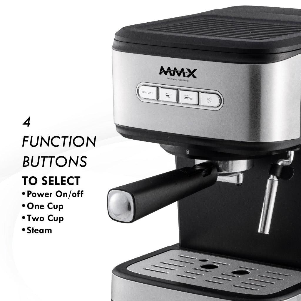MMX Aroma Pro CM30 Espresso Machine 15 Bar Stainless Steel Coffee Maker