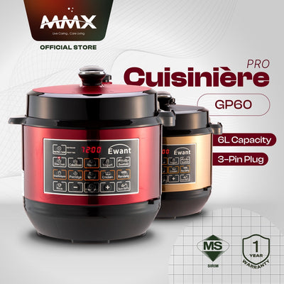 Ewant Cuisinière Pro GP60 Extra Safety & Double Pressure Regulator Pressure Cooker 6L