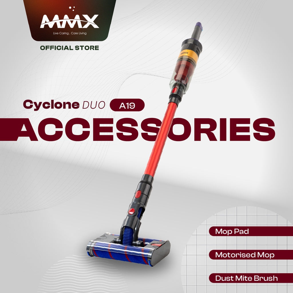 Cyclone Duo A19 Omnidirectional Double Brush Cordless Vacuum Cleaner Accessories | Motorised Mop / Dust Mite Brush / Mop Pad / HEPA Filter