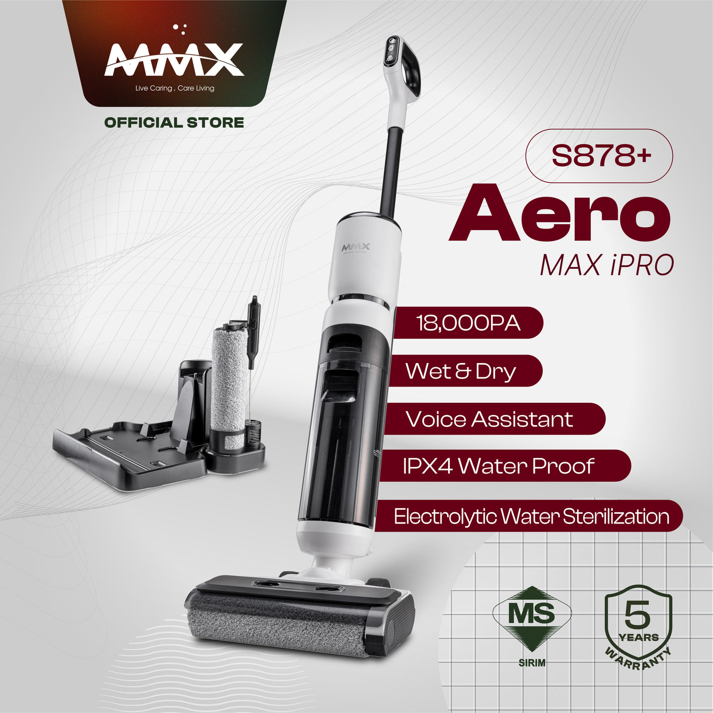 Aero Max iPro S878+ Smart Wet & Dry IPX4 Cordless Floor Washer
