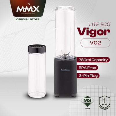 Kelen Munoz Vigor Lite Eco V02 Mini Personal BPA Free Portable Blender 280ml - Black / Red