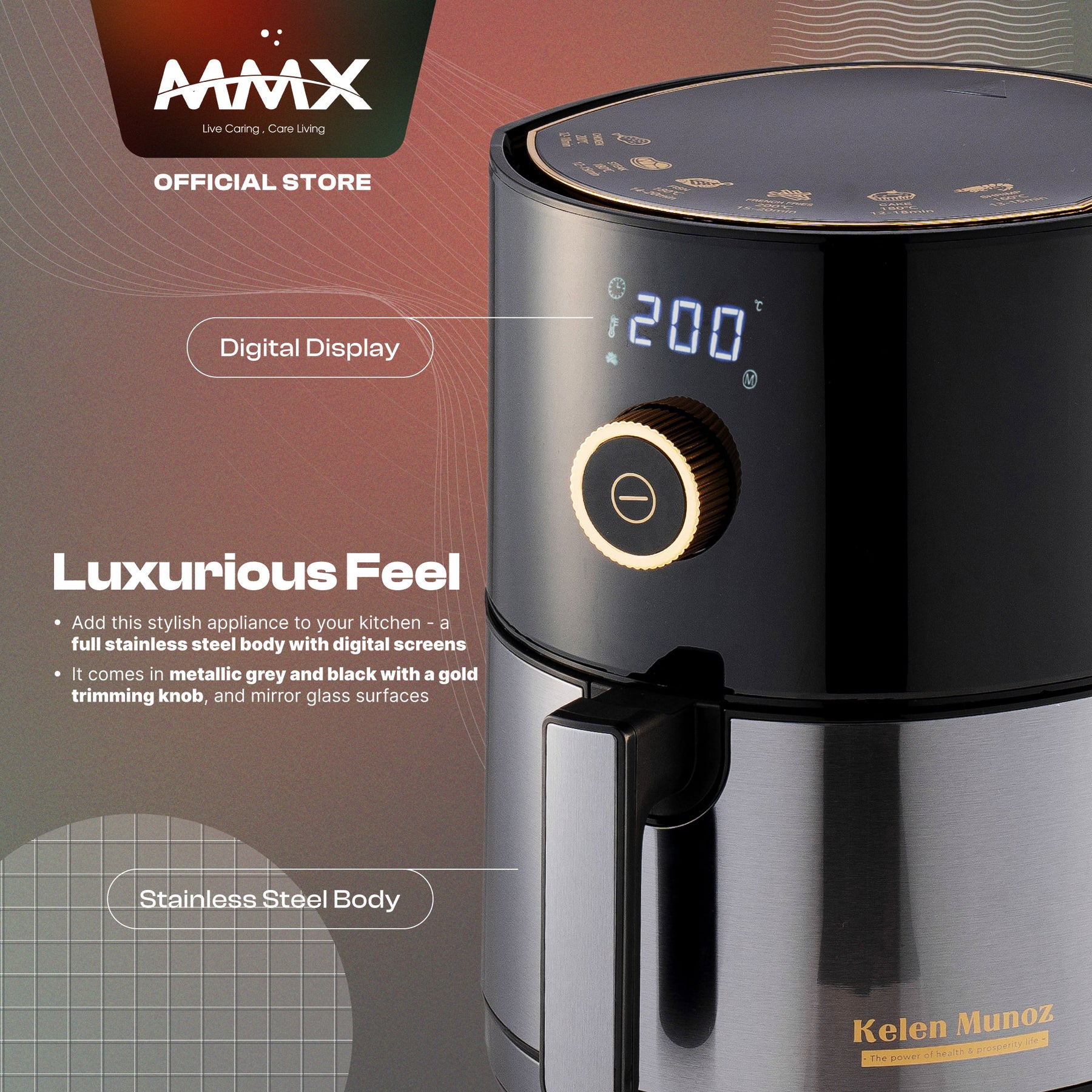 Microondas Kromsline KMFI-200-MDX Negro/INOX Grill 1000W