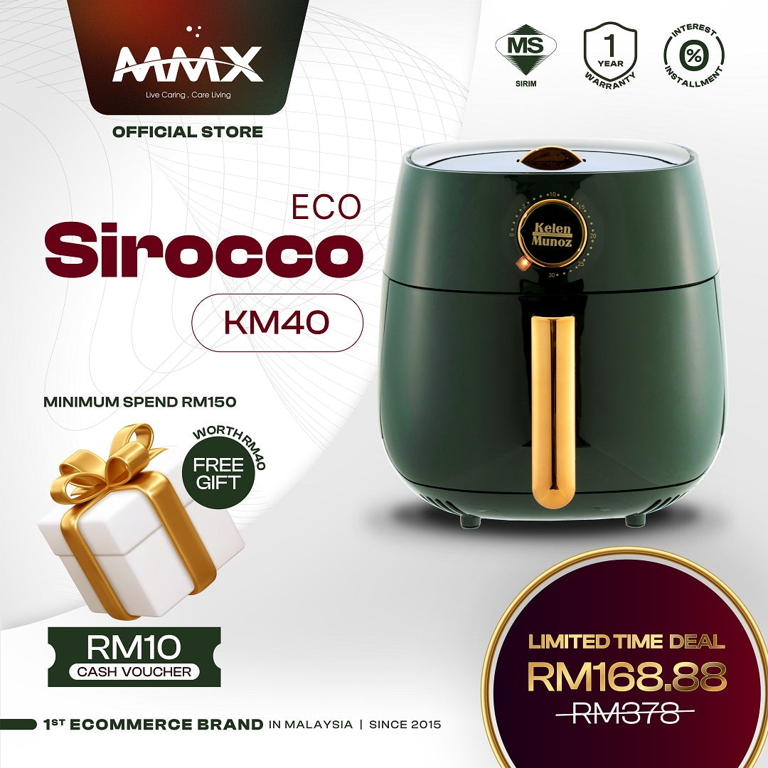 Kelen Munoz Sirocco Eco KM40 Non Stick Air Fryer 5L - Green