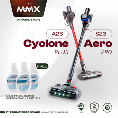 MMX Cyclone Plus A23 & Aero Pro S23e Super-Fast Charge Long Durability Digital Dust Sensing Cordless Vacuum Cleaner