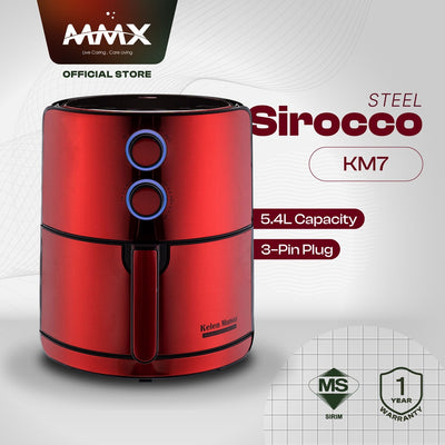 Kelen Munoz Sirocco Steel KM7 3D Ecoheal Non Stick XL-Plus Air Fryer 5.5L - Green / Red