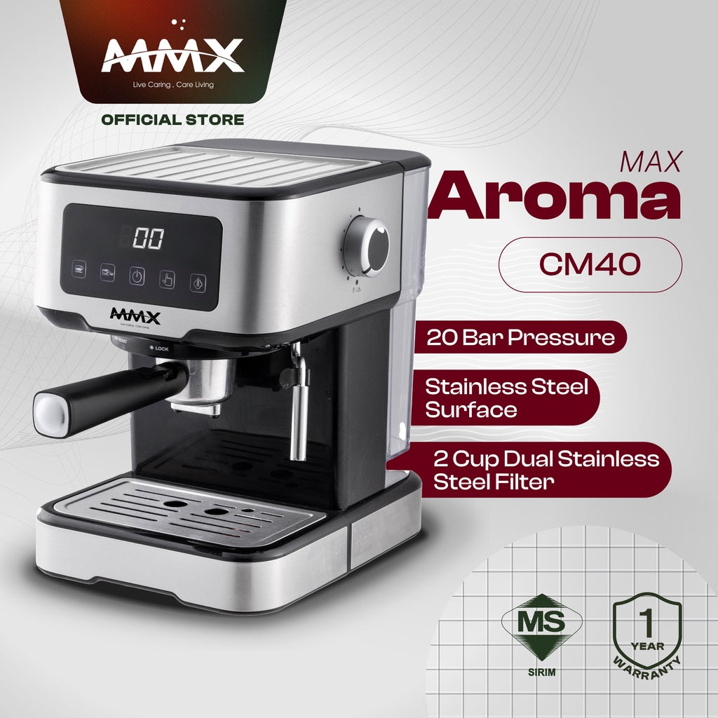 MMX Aroma Max CM40 3-in-1 Capsule / Milk Frothing and Espresso Powder 20 Bar Coffee Machine