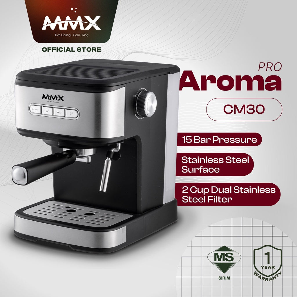 MMX Aroma Pro CM30 Espresso Machine 15 Bar Stainless Steel Coffee Maker