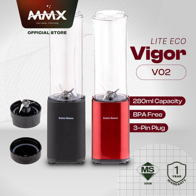 Kelen Munoz Vigor Lite Eco V02 Mini Personal BPA Free Portable Blender 280ml - Black / Red